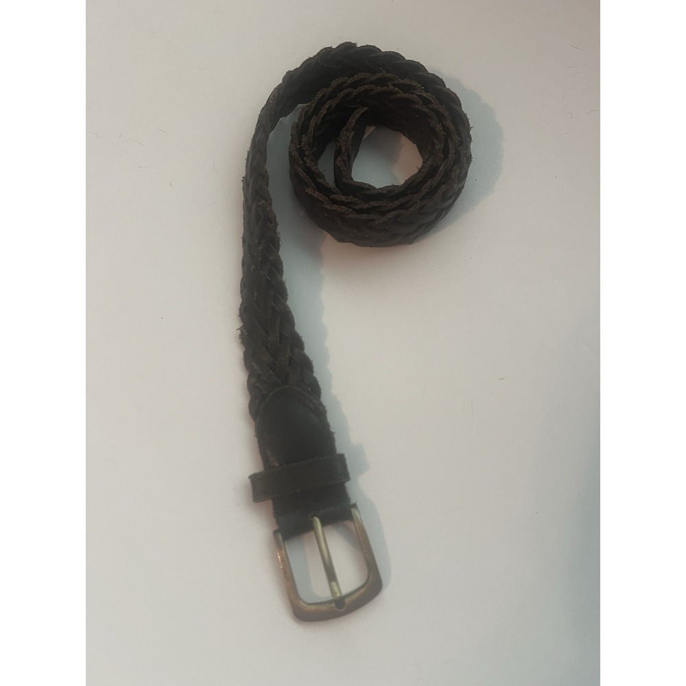 Place Genuine Leather Dark Brown Kids Boy Braided Belt XL